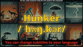 Hunker meaning with 5 examples [upl. by Tonnie901]