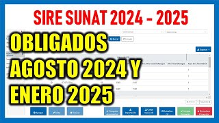 SIRE SUNAT 2024  2025 Obligados a llevar el SIRE desde agosto 2024 y enero 2025 RESUMEN [upl. by Doowle]