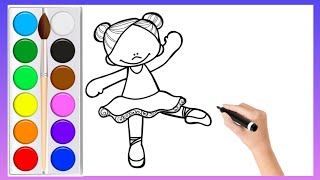 cute ballet dancer girl drawingdrawing for kidsdollschildren [upl. by Elicec908]