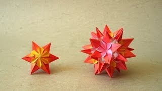 Origami Instructions Sparaxis Star and Kusudama Ekaterina Lukasheva [upl. by Meer]