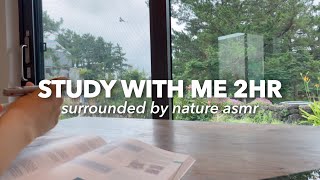 🚨쉬지않고 2시간 집중하는 숲속 스터디윗미🏞 l 2HR STUDY WITH ME l REAL TIME REAL SOUND [upl. by Eudocia]