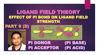 PART 9D LIGAND FIELD THEORY PI DONOR amp PI ACCEPTOR LIGANDS [upl. by Winfrid855]