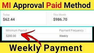 MI Approval Method  Weekly Payment MI Network  Low Traffic MI Approval [upl. by Neyr]