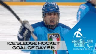 Day 5  Ice sledge hockey goal of the day  Sochi 2014 Winter Paralympic Games [upl. by Artined]