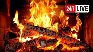 🔥 Cozy Fireplace 4K LIVE 247 Fireplace with Crackling Fire Sounds Christmas Fireplace 2024 [upl. by Lehsar]