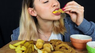 ASMR Eating Crunchy ONION RINGS and FRENCH FRIES  ita [upl. by Milly]