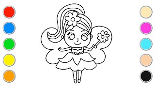 Dessiner Une Jolie Fille et colorier pour les enfants  Planète Coloriage 💓 [upl. by Ikin]