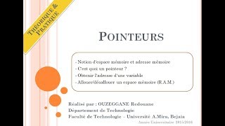 Cours 19  Pointeurs amp Gestion dynamique de la RAM [upl. by Spearman]