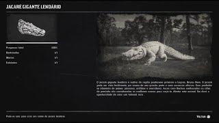 RED DEAD REDEMPTION 2 COMPÊNDIO ANIMAIS  JACARÉ GIGANTE LENDÁRIO 163178 [upl. by Namsu]