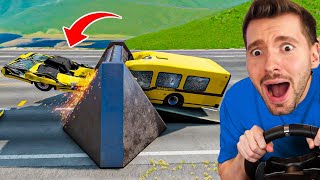 Destruindo CARROS com um TRITURADOR A 1800kmh  BeamNG Drive [upl. by Keslie]