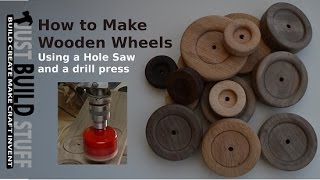 How to Cut Wooden Wheels with a Drill Press and Hole Saw [upl. by Adaha393]