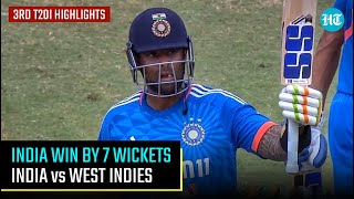 India vs West Indies 3rd T20 Match Highlights  83 runs off 44 Balls  Suryakumar Yadav Fifty [upl. by Leugim343]