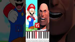 Mario vs TF2 Heavy  Who is Best DOODLECLUBHOUSE  Octave Piano Tutorial [upl. by Juli240]