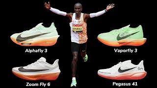 Nike Alphafly 3  Vaporfly 3  Zoom Fly 6  Pegasus 41  Eliud Kipchoge runningshoes running [upl. by Jeffie950]