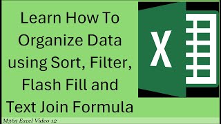 M365 Excel Basics Video 12SORT and FILTER Features in Excel [upl. by Esiuole375]