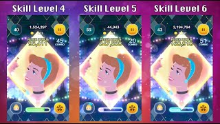 Disney Tsum Tsum  Princess Cinderella Skill Level 4 Skill Level 5 and Skill Level 6 [upl. by Vite]