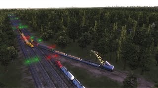 Workers amp Resources Soviet Republic Tutorial Track building on existing tracks with rail traffic [upl. by Adnuhser781]