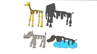 Giraffe Elephant Rhinoceros Hippopotamus [upl. by Pharaoh]