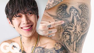 Jay Park Shows Off His Tattoos  GQ [upl. by Nileuqcaj]