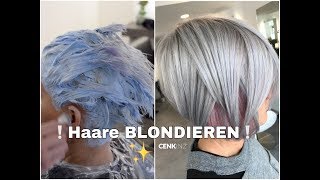 Haare RICHTIG BLONDIEREN ohne GELBE Flecken  Silver  Rose Tönung [upl. by Watts340]