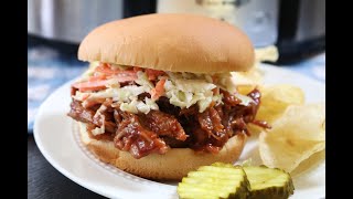 Crock Pot Pulled Pork with BBQ Sauce [upl. by Kristoforo313]