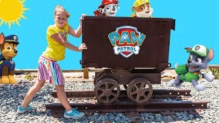 Assistant PAW PATROL TRAIN HUNT With Hidden PJ Masks Toys [upl. by Angelico222]