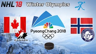 Winter Olympics 2018  Canada vs Norway  Quarterfinal  NHL 18 [upl. by Suhsoj]