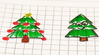 Malen im Filofax  Weihnachliche Bilder malen mit Kathi  Tanne Sterne Schneemann im Notizbuch [upl. by Berry]