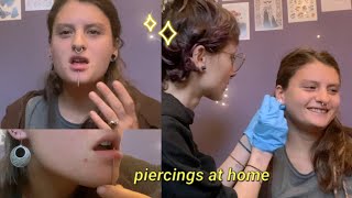 piercing my friends ear at home  she pierced her labret [upl. by Henrieta913]