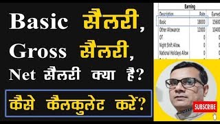 Basic Salary Gross Salary Net Salary क्या है और वेतन की गणना कैसे करें [upl. by Enram536]