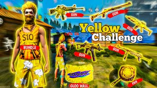 Only Yellow😯 Colour Challenge In ff Solo vs Squad💪 gameplay mobile📱 [upl. by Odraner27]