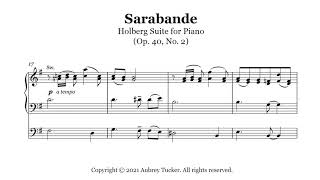 Organ Sarabande from Holberg Suite for Piano Op 40 No 2  Edvard Grieg [upl. by Nageem]