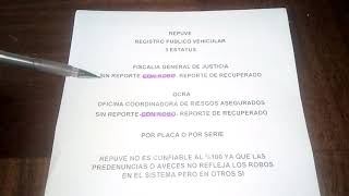 ESTATUS DEL REPUVE 2019 SIN REPORTE CON ROBO RECUPERADO [upl. by Eiser]