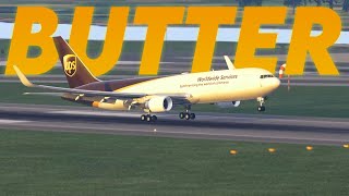 SUPER Smooth Boeing 767300F Landing  Swiss001Landing  XPlane 11 [upl. by Marijane]