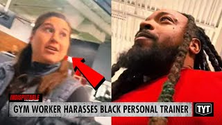 WATCH Gym Worker Harasses Black Personal Trainer Says Hes Intimidating Her [upl. by Ielirol]