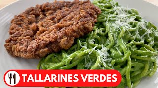 🇵🇪TALLARINES VERDES CON APANADO DE CARNE  FACIL Y RIQUISIMO [upl. by Doro]