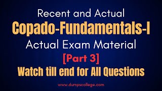 Most Accurate Copado Fundamentals 1 Certification Dumps Free  Part 3 [upl. by Suirtemed]