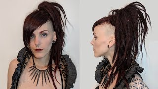 Steampunk Hairstyle Tutorial  An Undercut Steampunk High Ponytail [upl. by Waldron]