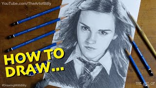 How to Draw Hermione Granger  Emma Watson in the Harry Potter films [upl. by Graybill]