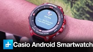 Casio WSDF20 Android Wear Smartwatch First Take at CES 2017 [upl. by Huxley]