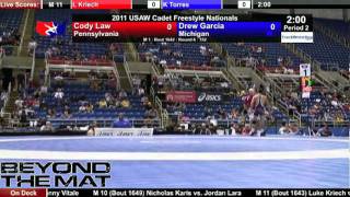 Cadet Freestyle 152  Drew Garcia MN vs Cody Law PA [upl. by Nofets]