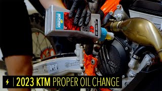 StepByStep Oil Change on NEW KTM  Dennis Kirk Tech Tip [upl. by Gariepy]