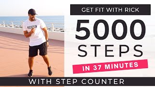 5000 Steps at home  FAST Walking Workout  Daily Workout At Home [upl. by Jessi335]