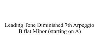 Leading Tone Diminished 7th Arpeggio  B flat Minor starting on A [upl. by Rotciv]