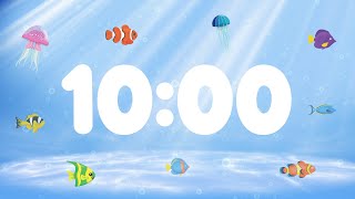 10 Minute Countdown Timer for Kids with Alarm and Fun Music  Under the Sea 🐟 [upl. by Morven]