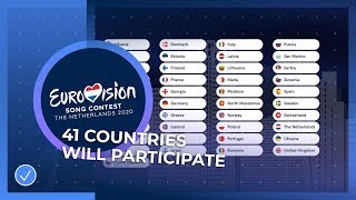 41 Countries will take part in the Eurovision Song Contest 2020 [upl. by Imogene962]