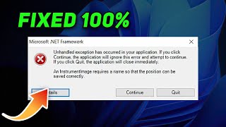 FIX  Unhandled Exception has Occurred in a Component in Your Application [upl. by Felicle]