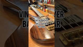 Vintage Hoyer Bass Guitar refurbished Luthier Workshop bass vintage asmr diy howto workshop [upl. by Maurilla]