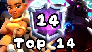 Top14 with PEKKA RAM RIDER deck Hard matches 🥰Clash Royale [upl. by Ayanaj]