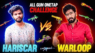 WARLOOP VS HARISCAR 1 VS 1 😮 Only OneTap All Gun Challenge  Without GlooWall Challenge FreeFire Hs [upl. by Nessim]